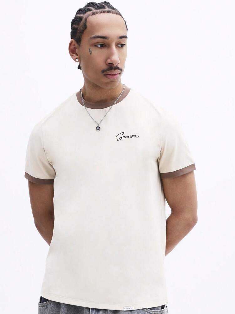 Crew Neck Script Print Tee