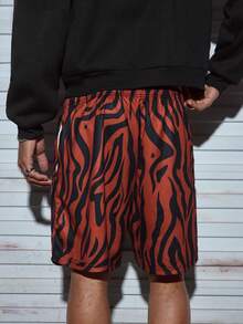 Modcrash Men's Sweatpants Set, Streetwear Vintage Print, Relaxed Fit, Spring Summer, Unisex - Red - View 3
