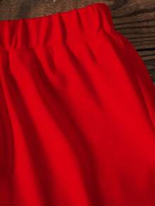 HELLO KITTY AND FRIENDS | SHEIN 女童圆领短袖条纹休闲卡通可爱印花T恤套装，夏季 - 白色 - 查看 5