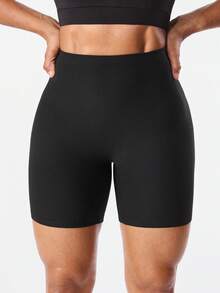 SHEIN Sports 女士紧身健身运动服 - 黑色 - 查看 5