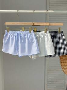 Comfortcana 3件套女士夏季休闲条纹、格子、纯色短裤套装 - 彩色 - 查看 6