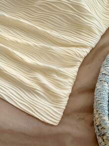 Soleia 女士度假露背白色针织纹理修身背心 - 杏色 - 查看 4