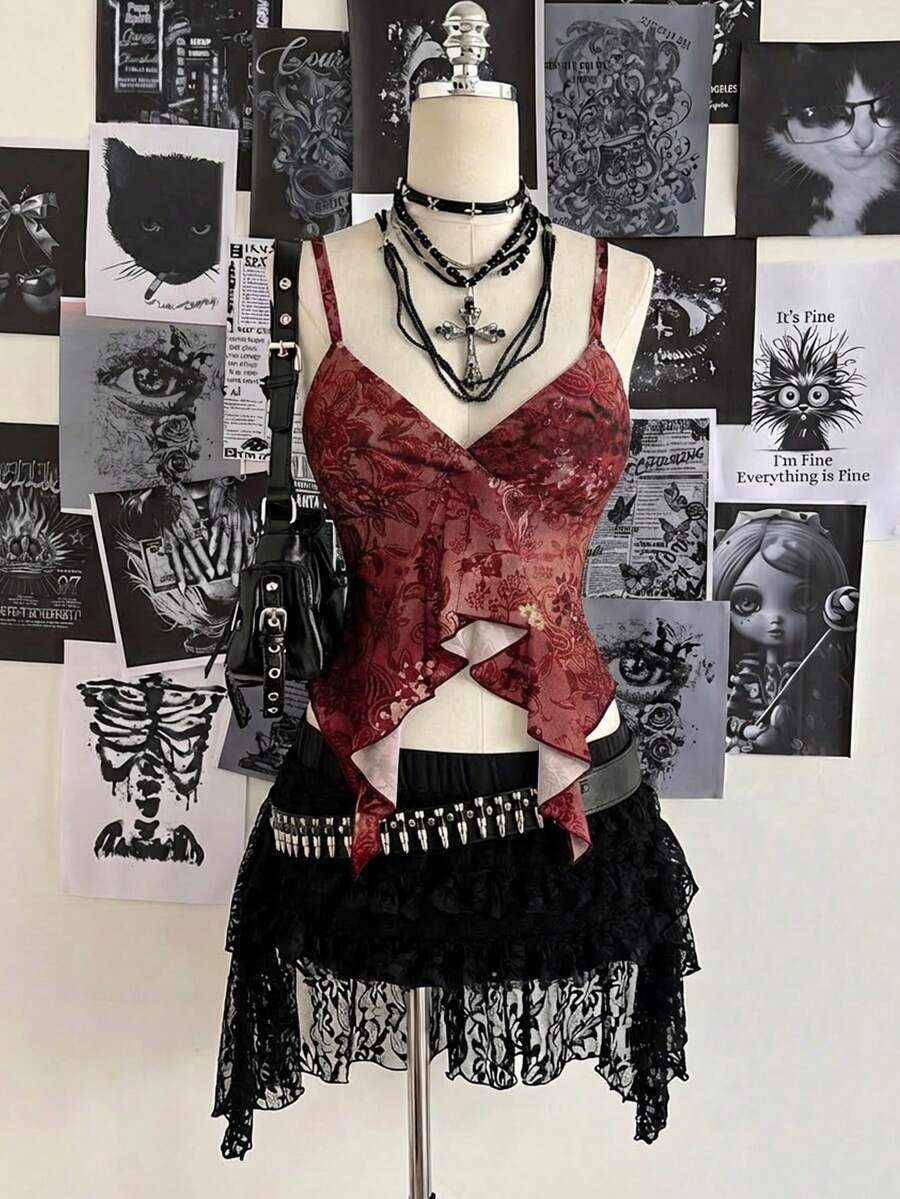 Attitoon 女士休闲度假背心,适合夏季穿着,度假背心,夏季背心,安哥拉红,佩斯利印花 - 彩色 - 查看 1