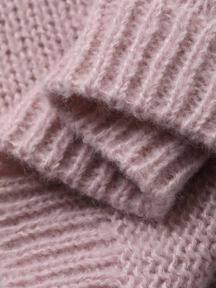 Baby Girl Solid Color Knitted Layered Vest, Sweet And Cute Top