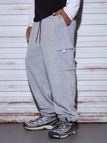 Modcrash Men's Fleece Hoodie With Pocket, Printed Design, Autumn/Winter, Long Sleeve Top Summer Outfits,Suitable For Everyday Wear,Relaxed Fit ,Summer Holiday Outfits - Grey - View 1