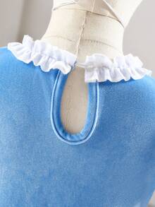 Glamorique Kids Young Girls Dress,Birthday Outfits For Baby,BOW,Velvet,ElegantSilk, - Blue - View 6