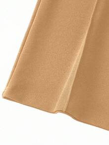 SHEIN Unity Women's Minimalist Casual Commuter Solid Color Wide Leg Pants - Khaki - View 6