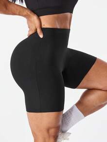 SHEIN Sports 女士紧身健身运动服 - 黑色 - 查看 4