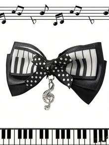 ROMWE J-Fashion Random 1 Piece Of Cute Piano Key Hairpin, Retro Bow, Polka Dot, Music Note Hairclip, Lolita Hair Accessories. - Multicolor - View 2