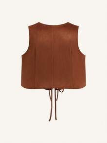 Ceyna Plus Size Women Casual Chocolate Brown Summer Boho Holiday Sleeveless 2 Pieces Set,Shorts Vacation Outfits Festival Two Piece Outfit - Brown - View 13