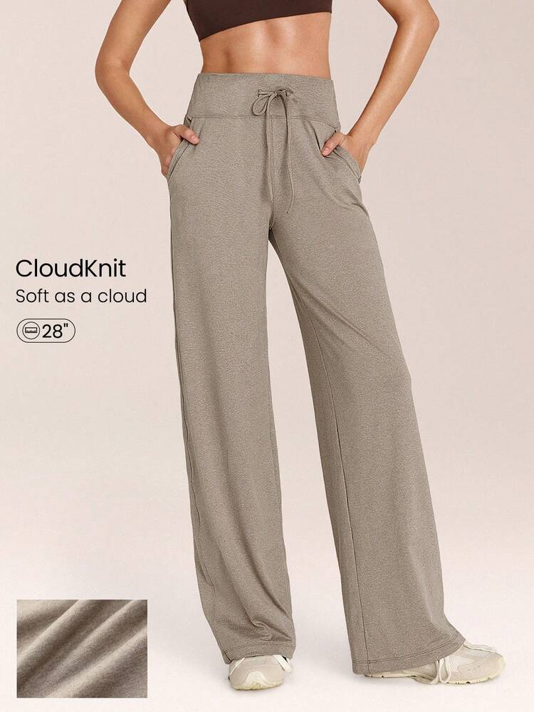 CloudKnit Off-Duty Moves Stretchy Soft Lightweight Adjustable Drawstring Waist Side Slip Pockets Relaxed Fit Joggers Daily Casual Street Wear