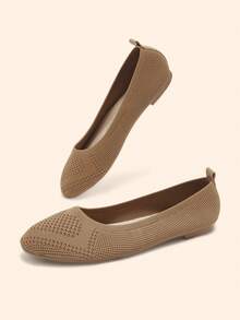 CUCCOO BASICS Mocasines planos de mujer de unicolor, versátiles y casuales para uso diario - Albaricoque - Ver 9