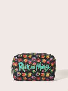 Rick and Morty | ROMWE Dark Punk Print Storage Bag, Travel Portable Cosmetic Bag - Multicolor - View 2