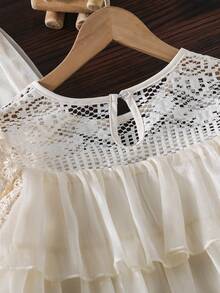 Bộ áo và quần xếp tầng dễ thương cho bé gái tuổi teen - Màu be - Xem 5