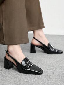 CUCCOO BIZCHIC 女士时尚百搭通勤搭扣高跟鞋 - 黑色 - 查看 1