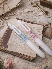 Joivida Bộ bút bi gel Kawaii hình nơ và ngôi sao - 4 bút bi gel đầu nhọn 0.5mm có thể thu vào, điểm nhấn là ruy băng, màu hồng/xanh pastel dễ thương, thẩm mỹ, thích hợp để viết nhật ký và ghi chú, viết trơn tru, đồ dùng văn phòng phẩm và học tập, món quà ý nghĩa dành cho bạn bè và gia đình, lý tưởng cho những người yêu thích văn phòng phẩm và nhà văn sáng tạo, mùa xuân đến hè. - Bộ - Xem 10