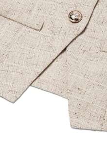 Qadelle Áo tank top không tay đơn sắc tối giản dành cho nữ, thích hợp mặc hàng ngày. - Màu Khaki - Xem 2