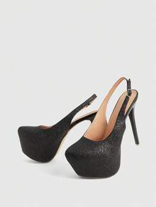 CUCCOO LuxiPop Women Heeled Sandals - Black - View 2