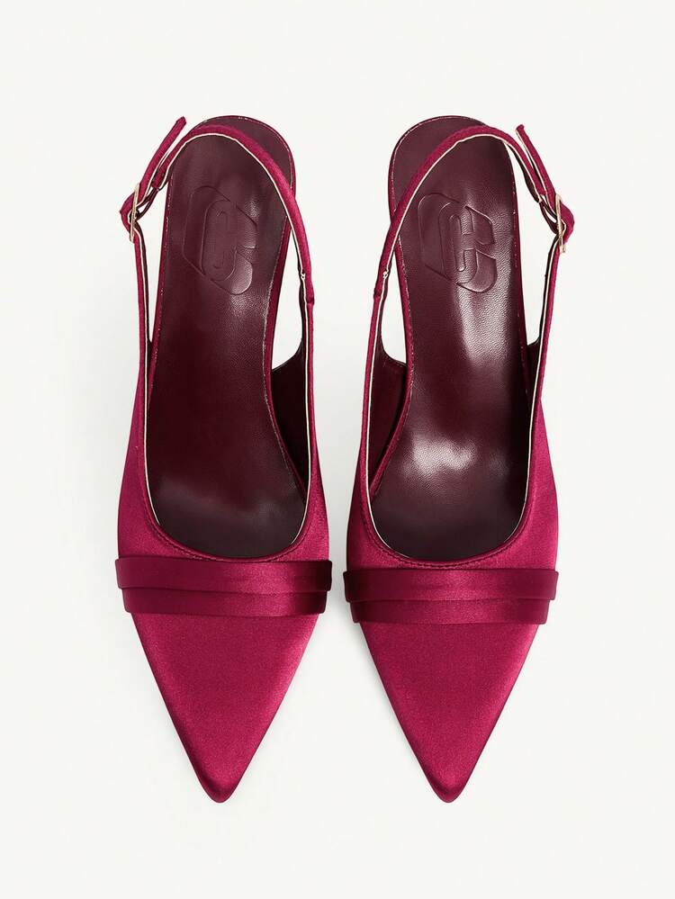 CUCCOO CHICEST Women's Fashion Pointed Classic Satin With Sexy Evening Dress Party Party Style Simple Back Space Stiletto High Heel Shoes