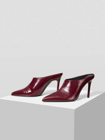 MOTF 女士时尚通勤简约PU皮革尖头高跟鞋