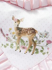 ROMWE Kawaii 可爱蝴蝶结猫咪爱心印花芭蕾蕾丝大容量手提包，女士单肩包 999058，可爱蝴蝶结女士包 - 白色 - 查看 4