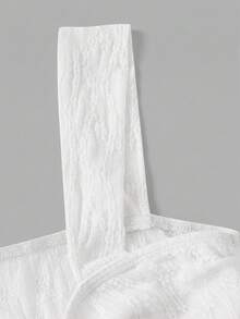 SHEIN MOD 两件套女士粉色蕾丝系带吊带背心和长裙，优雅、可爱、浪漫 - 白色 - 查看 5