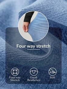 Flexra Women's Solid Color Minimalist Tummy Control Jeans, Everyday Wear - Blue - View 7