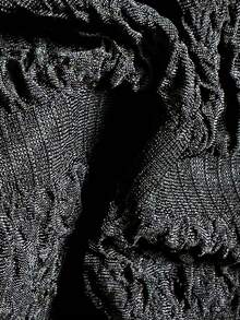 Swim Vcay Women's Textured Ruched Fabric Design Tie-Up Bikini 2-Piece Set, New 26SS Beach Party Vacation Style Swimwear Puckered Bikini Set Black String Bikini Two Piece Beach Set Bikini Set Vacation Ruffle Bikini Set - Black - View 6