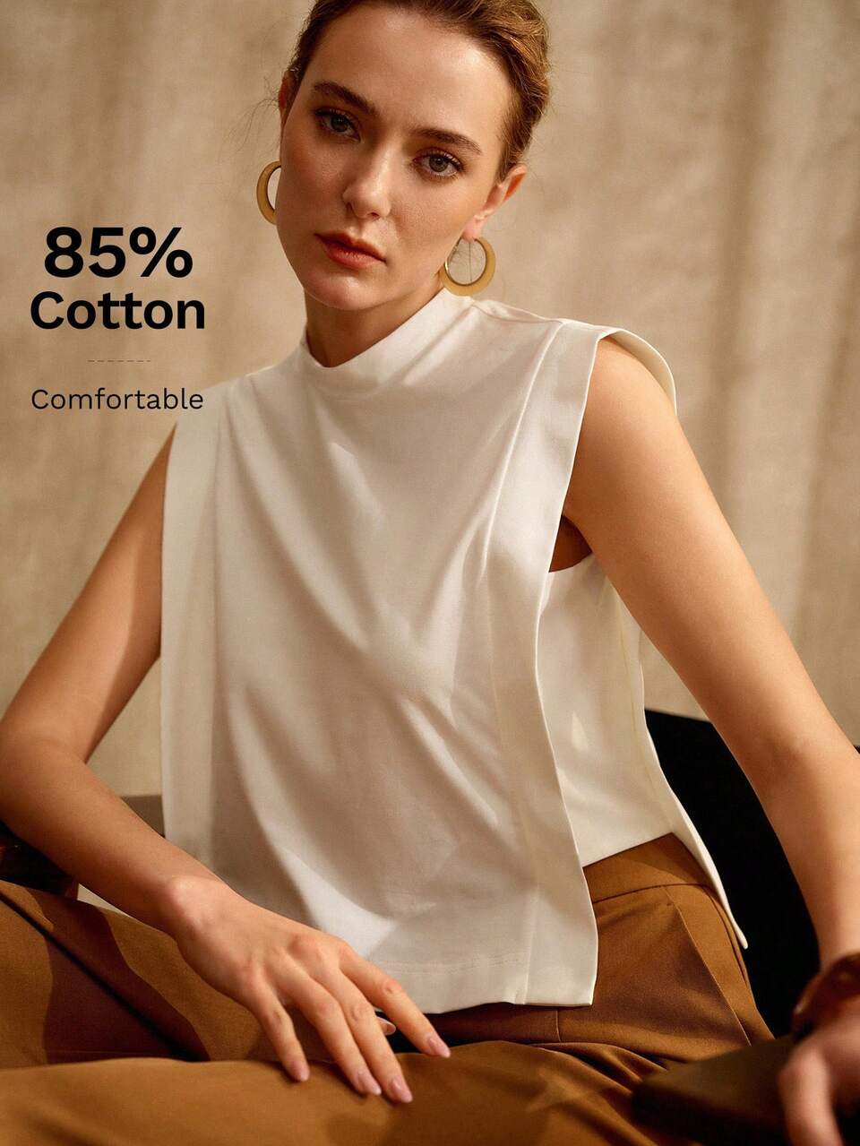 COTTON TEXTURED KNIT TANK TOP, SPRING/SUMMER