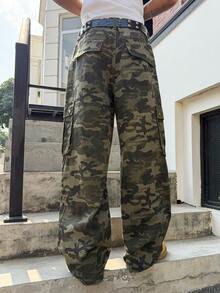 Manfinity EMRG Unisex American Camouflage Cargo Jeans - Multicolor - View 2