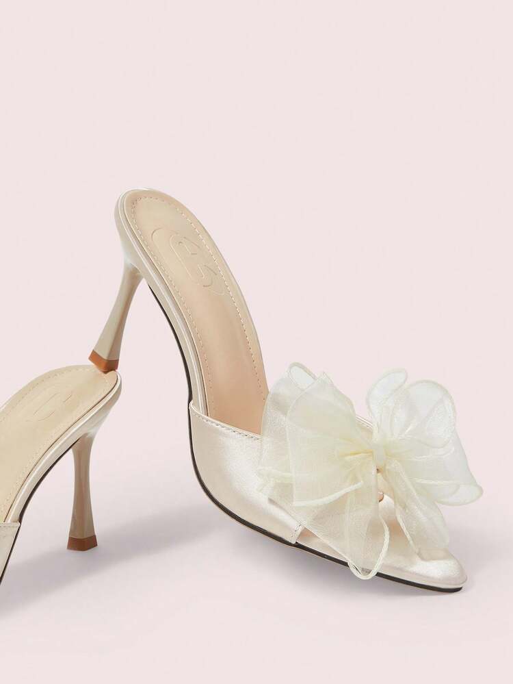 CUCCOO DOLLMOD Women Fashion Elegant Party Bows Heeled Sandals Spring Shoes