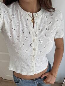 DAZY Áo khoác cardigan nữ màu trắng, kiểu dáng thường ngày, chất liệu jacquard đục lỗ, họa tiết hoa và phong cách lễ hội âm nhạc, thích hợp cho kỳ nghỉ hè, du lịch biển, phù hợp cho mùa xuân, hè, thu và năm 2000. - Màu be - Xem 5