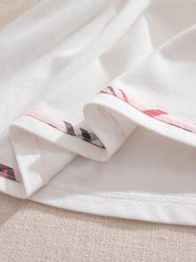 Souflis Souflis French Summer New Fashion White Round Neck Short Sleeve Dress With Delicate Plaid Decor, Suitable For Casual, Shopping, School And Other Occasions, Girls Dress White Dress For Babies Babies Clothes For Girls Baby Girl White Dress - White - View 11