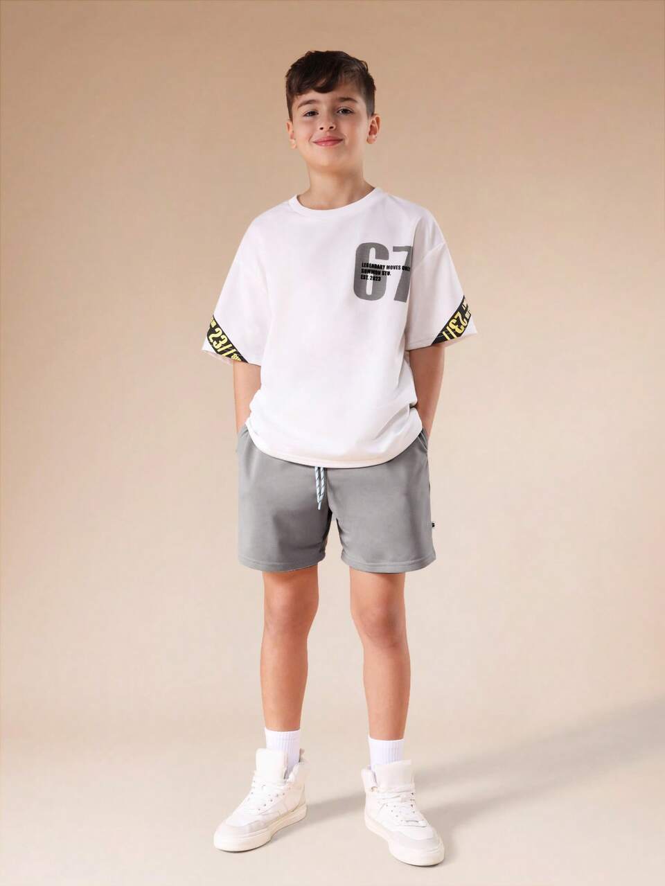 Grafik-T-Shirt und Shorts-Set