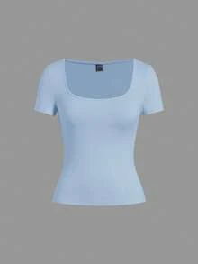 SHEIN EZwear 5pcs/Set Multicolor Knit Women T-Shirts, Spring/Summer - Multicolor - View 11