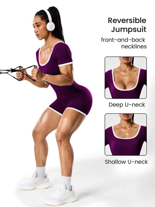 Seamluxe SHEIN Sport 无缝双色运动连体衣