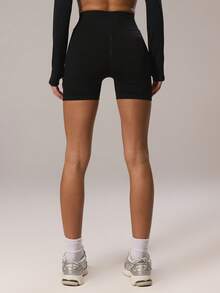 Musera Sport High Waist Scrunched Bum Active Shorts Sport Workout Gym Pilates Fitness Daily Casual Summer - Black - View 5