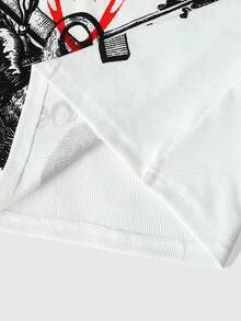 ROMWE MEN Street Life Men's Casual Street Style Tank Top, Suitable For Spring And Summer - White - View 4