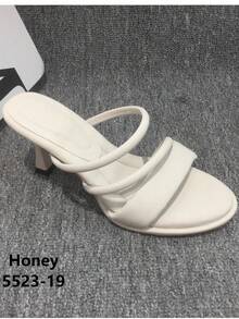 CUCCOO BIZCHIC Women's Fashionable Elegant Round Toe Thin Strap High Heel Slippers Summer Shoes - Apricot - View 11
