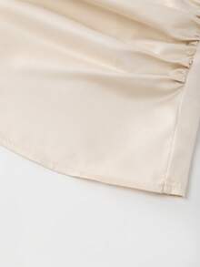 Franclia Women's Plain Champagne Sleeveless Tank Top V Neck Regular Length Zipper Detail - Champagne - View 5
