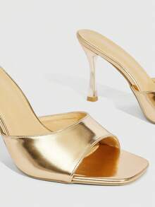 CUCCOO SZL Sandalias de tacón para mujer - Champán - Ver 5