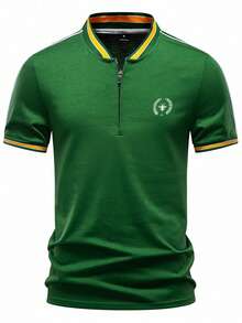Manfinity Homme 男士动物纹条纹边饰 Polo 衫 白色男士 Polo 衫 白色男士 Polo 衫 白色男士 Polo 衫 白色男士 Polo 衫 - 綠色 - 查看 4