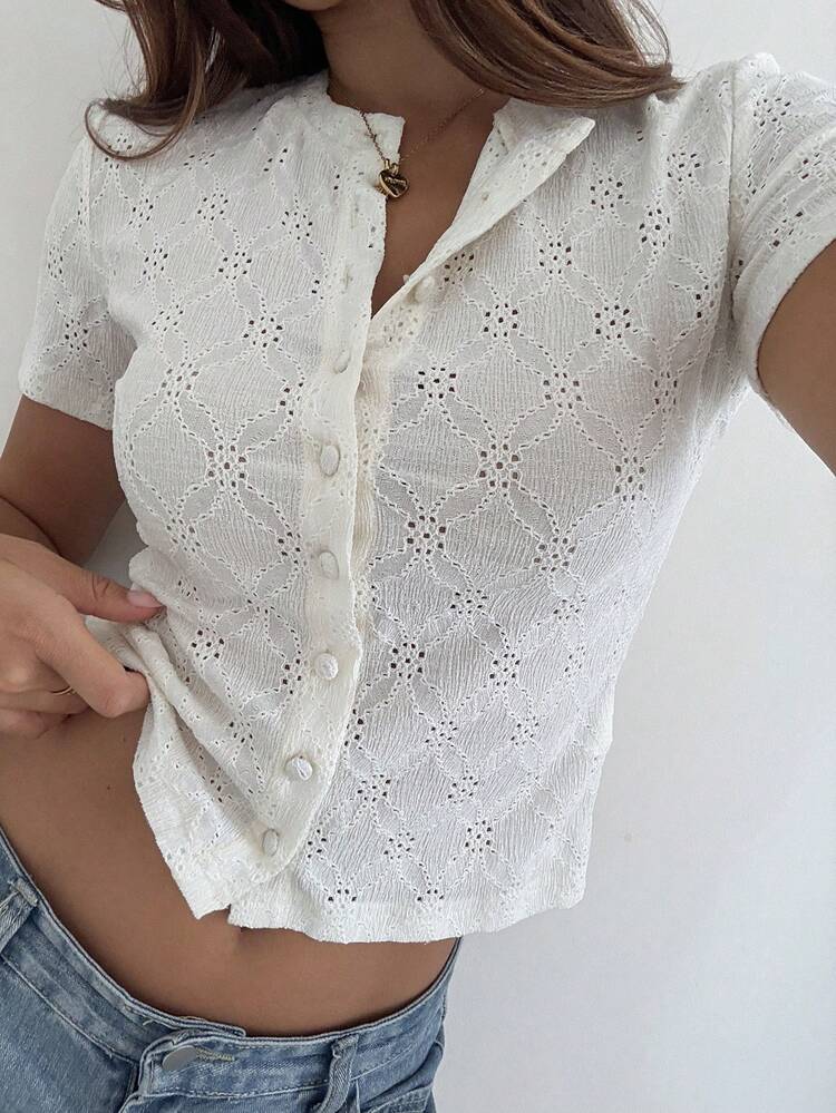 Tall Women's Extended Length Round Neck Short Sleeve Open Front Textured Casual Top