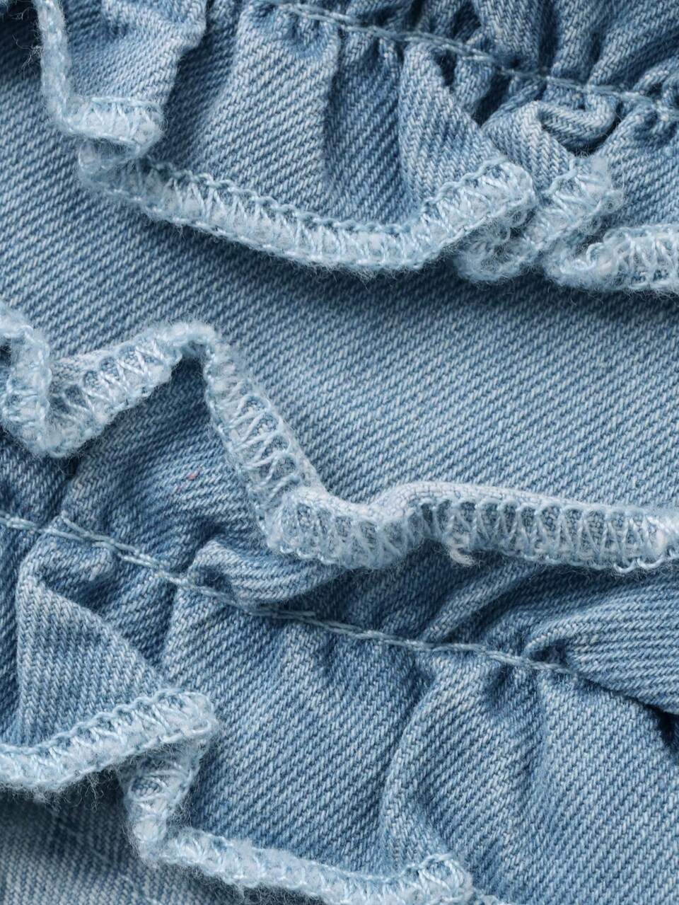 Young Girls Round Neck Sleeveless Denim Dress