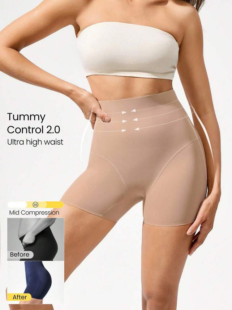 1 Pack Tummy Control Core Support Sweat-Wicking Ultra-High Waist Shapewear Shorts Underwear Daily Casual Wear
