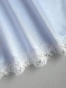 Sweetra Vestido rosa sexy de corte ajustado y línea A con cuello en V y adorno de encaje para mujer, - Lavado ligero - Ver 3