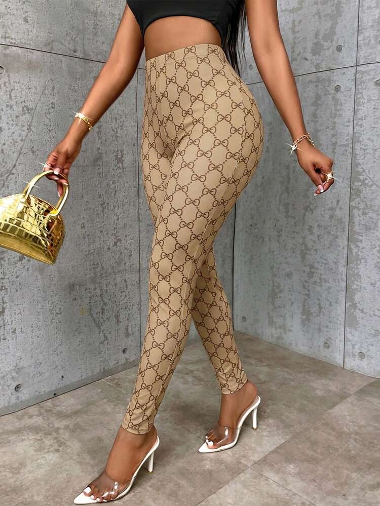 BamGleam Simple Butterfly Print Spring/Summer Fashion Leggings For Women, Perfect For Street Style, Valentine's Day, New Year's Parties, Business Casual, Everyday Wear, And Holiday/Vacation Parties. Elegant And Comfortable. - Multicolor - View 1