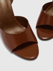 CUCCOO BIZCHIC Talons hauts ouverts haut de gamme français pour le port d'été avec des jupes par les femmes, belle personnalité, sandales à talons fins - Brun brun - Voir 5