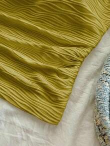 Soleia Áo tank top nữ màu trắng dệt kim ôm sát, kiểu cổ yếm, thích hợp cho kỳ nghỉ. - Màu xanh Ô liu - Xem 5