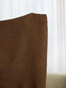 Al Najma 女士棕色梭织长袖收腰A字金属纽扣优雅端庄阿拉伯连衣裙，春夏款 - 棕色 - 查看 8